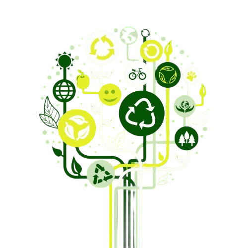 Ilustração com elementos ecológicos